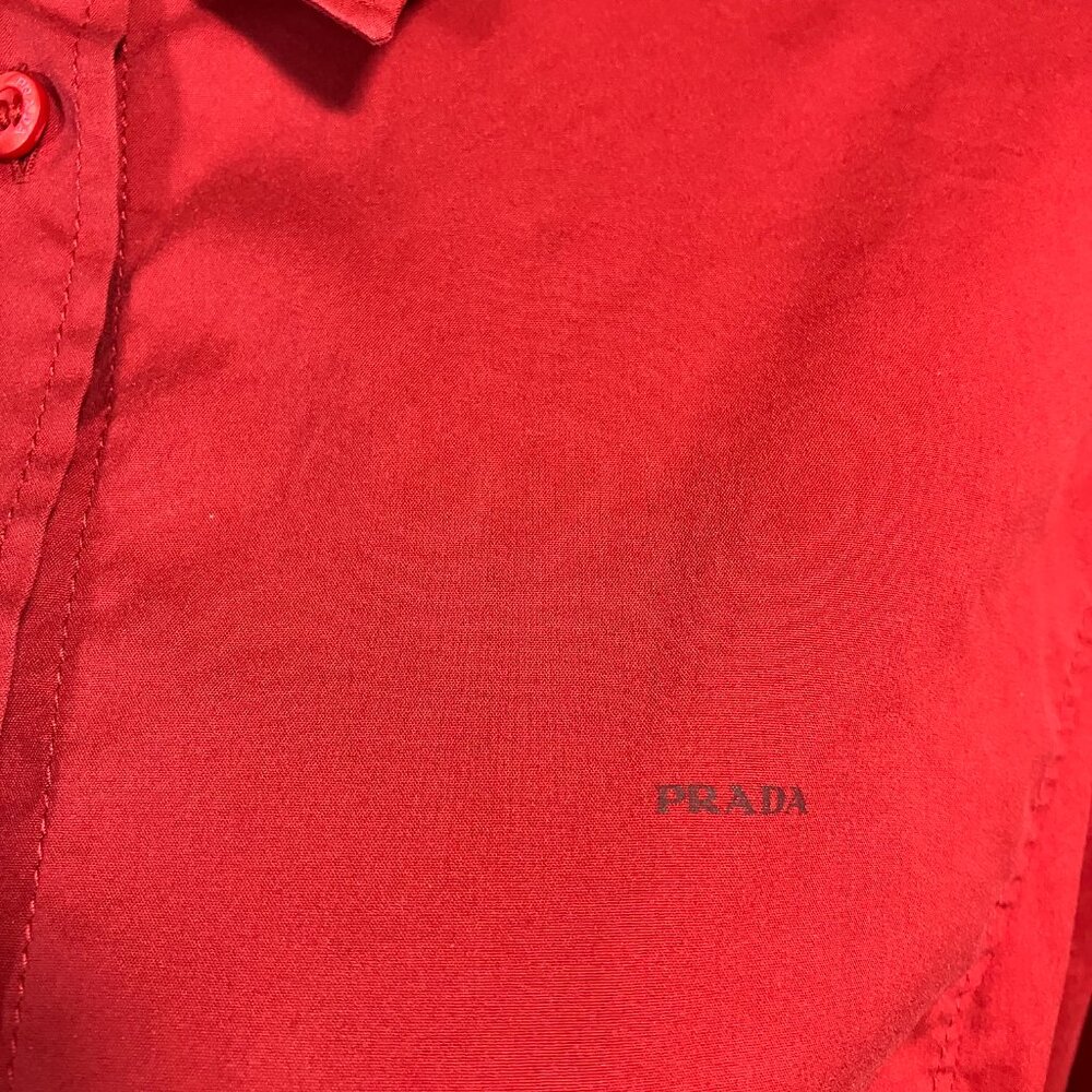 Prada Red Button-Down Shirt - Picture 2 of 6